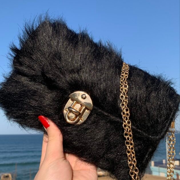 Sac  Porte-monnaie en fourrure - noire noire