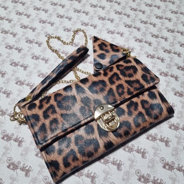 Sac et Porte-monnaie original double face 2pieces en cuir🔥 - Léopard